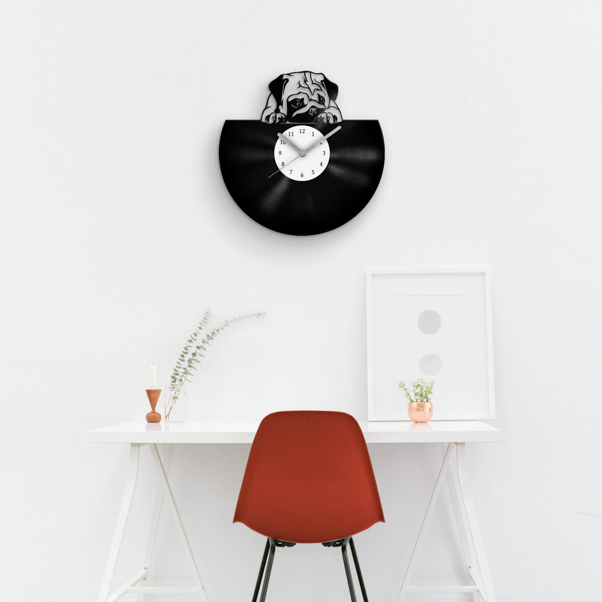 PUG LOVER GIFT - Vinyl Record Wall Clock