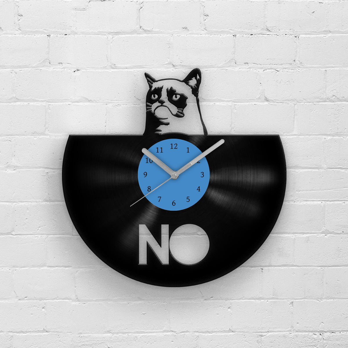 CUTE CAT PORTRAIT - GRUMPY CAT - Vinyl Record Clock