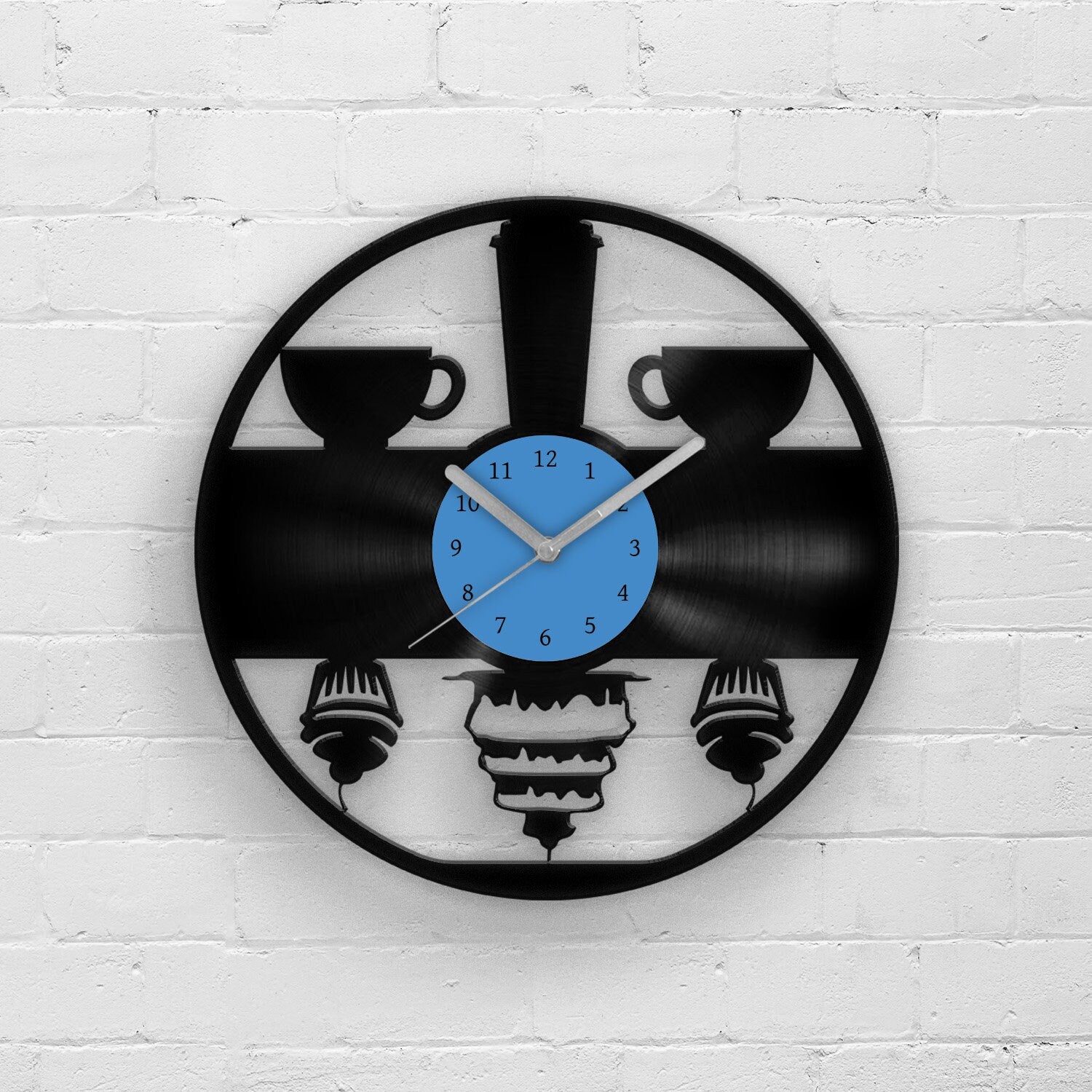 COFFEE and CUPCAKES - Vinyl Record Clock 12