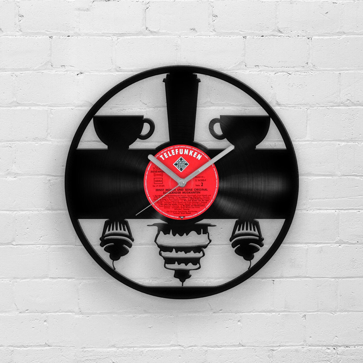 COFFEE and CUPCAKES - Vinyl Record Clock 12