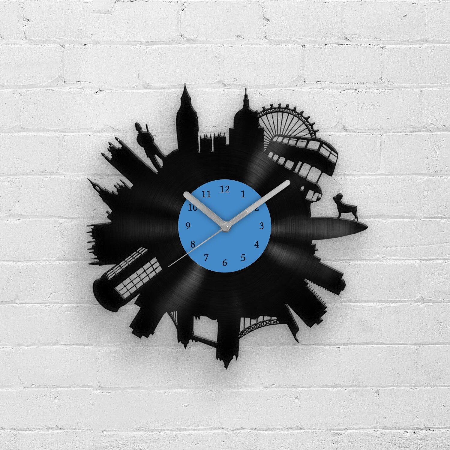 LONDON CITY SKYLINE - vinyl record clock