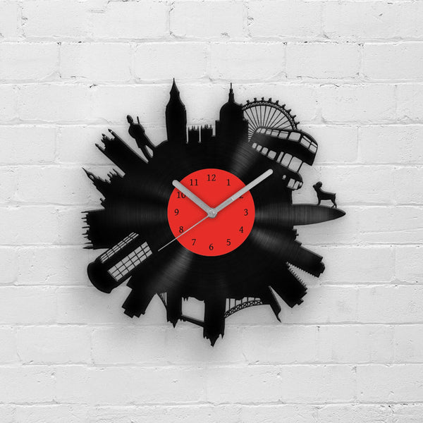 LONDON CITY SKYLINE - vinyl record clock