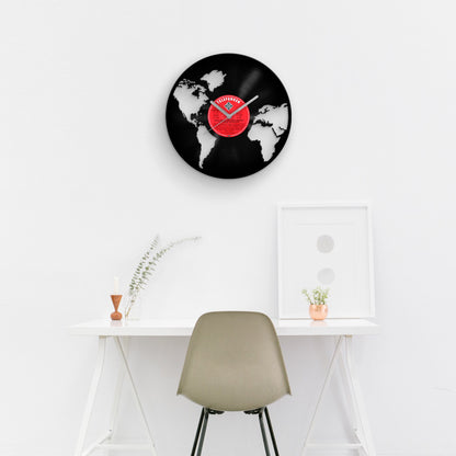 Travel Themed Vinyl Record Clock