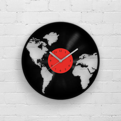 Travel Themed Vinyl Record Clock