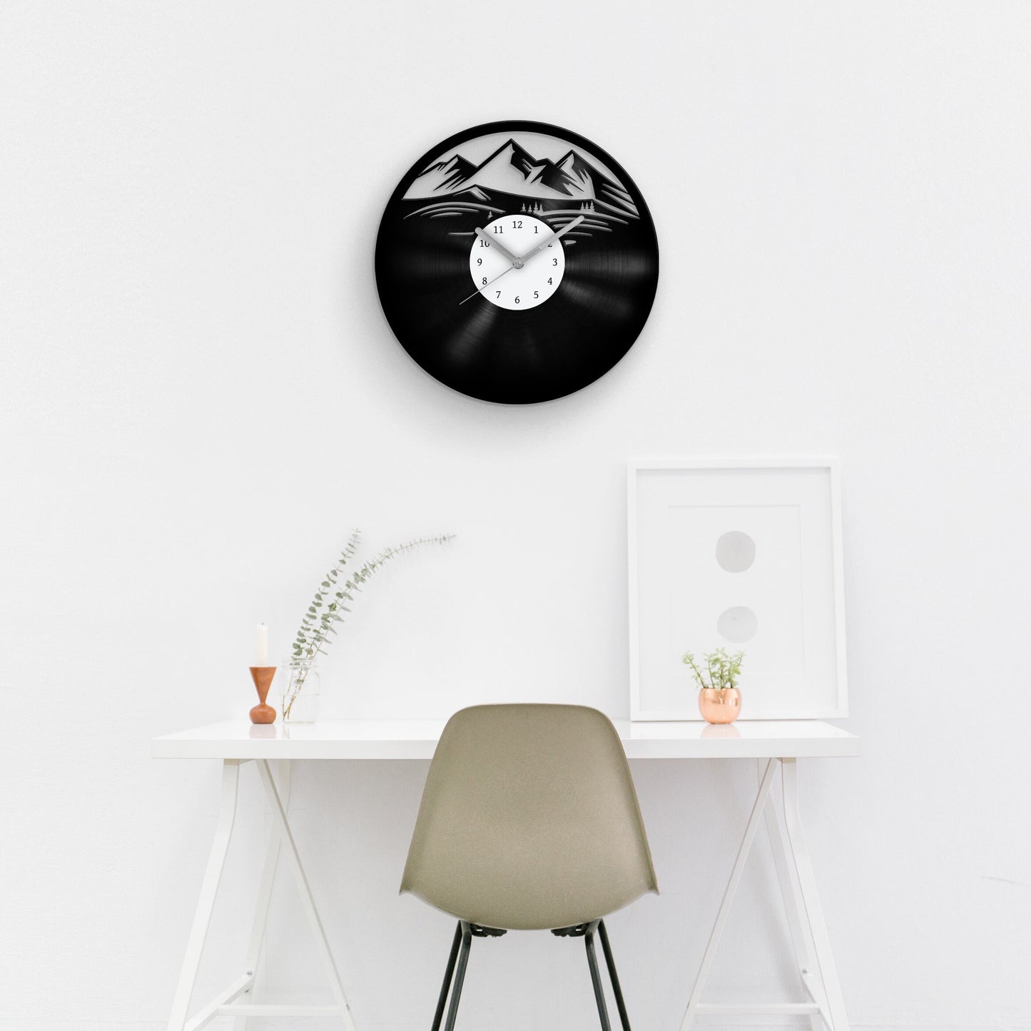 MOUNTAINS ARE CALLING - Vinyl Record Clock