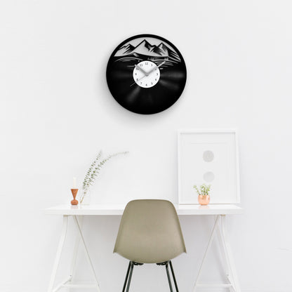 MOUNTAINS ARE CALLING - Vinyl Record Clock