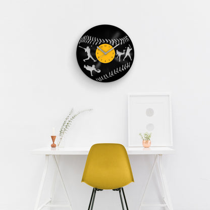 BASEBALL DECOR - Vinyl Record Wall Clock