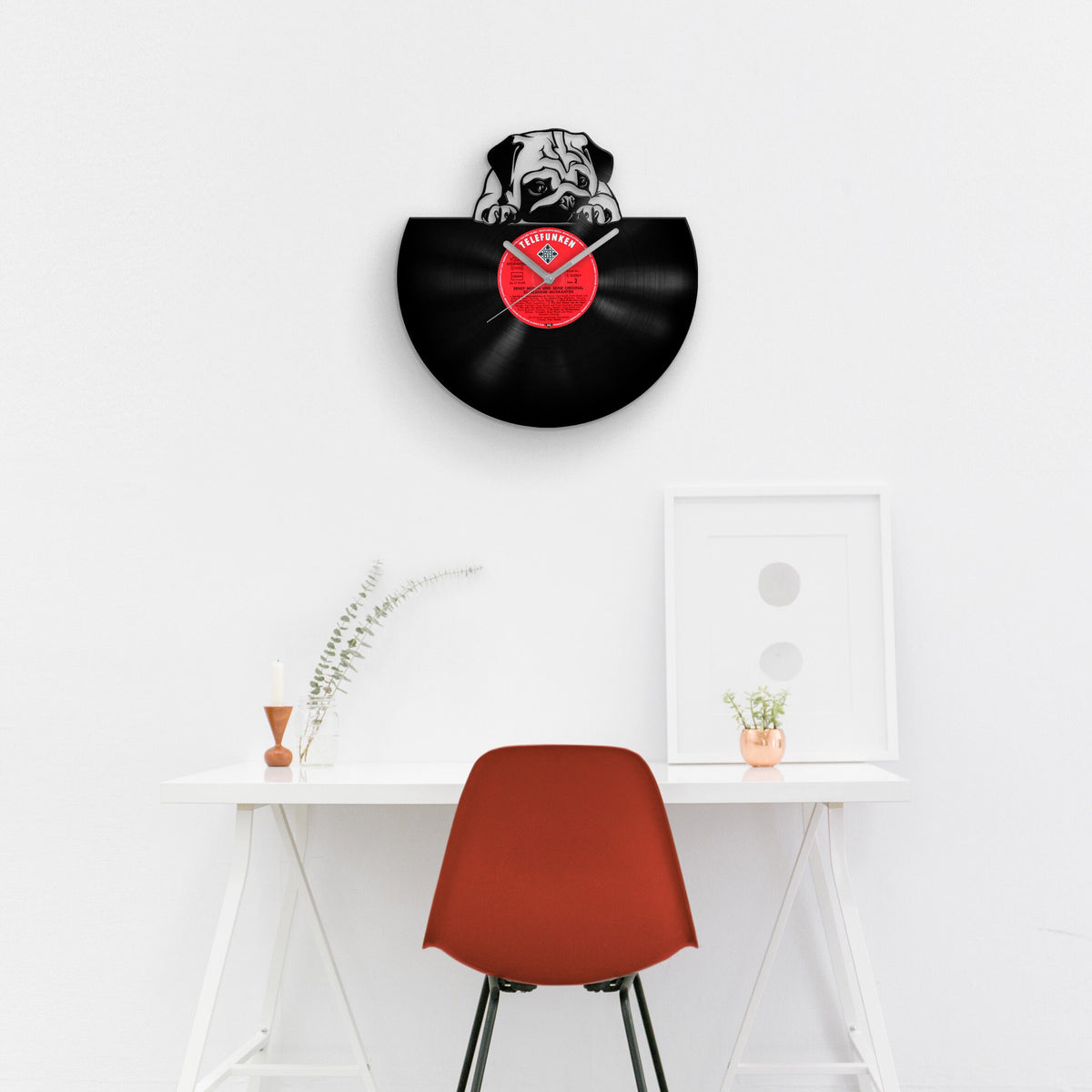 PUG LOVER GIFT - Vinyl Record Wall Clock