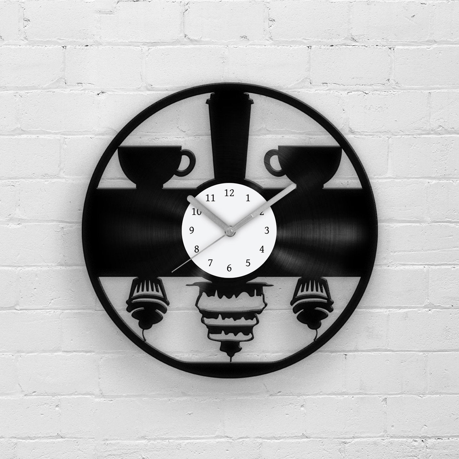 COFFEE and CUPCAKES - Vinyl Record Clock 12