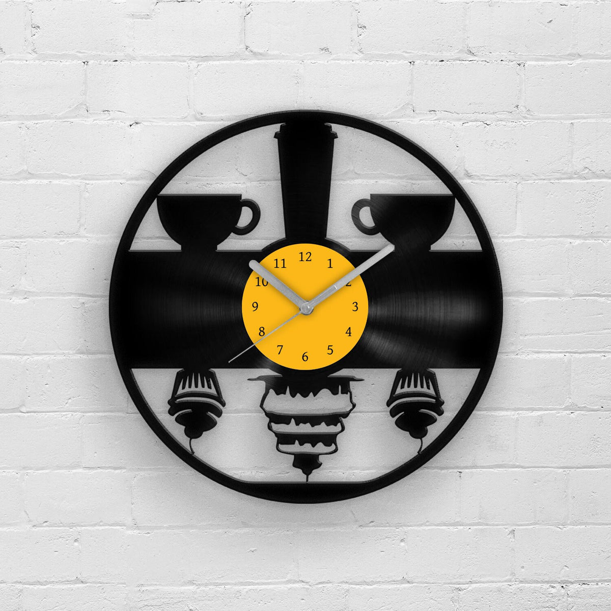COFFEE and CUPCAKES - Vinyl Record Clock 12"
