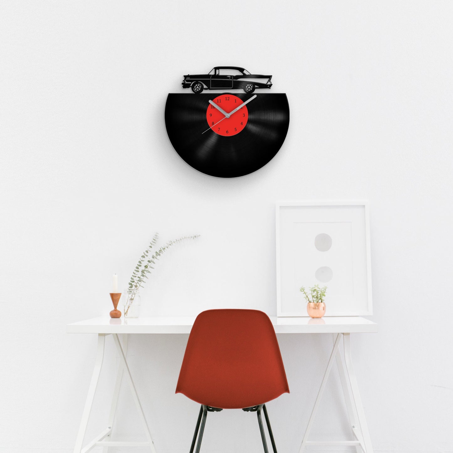 OLD CAR SILHOUETTE - Vinyl Wall Clock