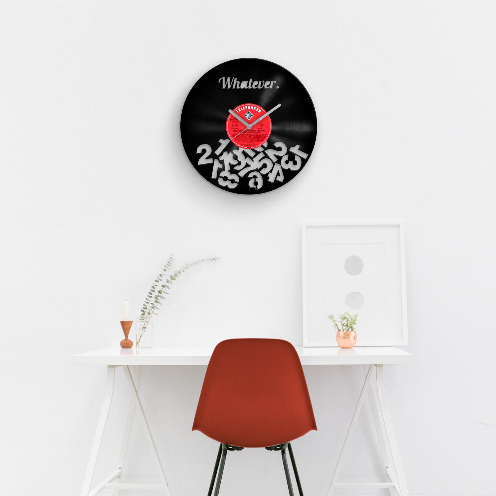 WHATEVER QUOTE - Vinyl Record Wall Clock
