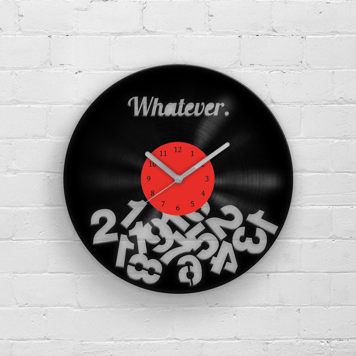 WHATEVER QUOTE - Vinyl Record Wall Clock