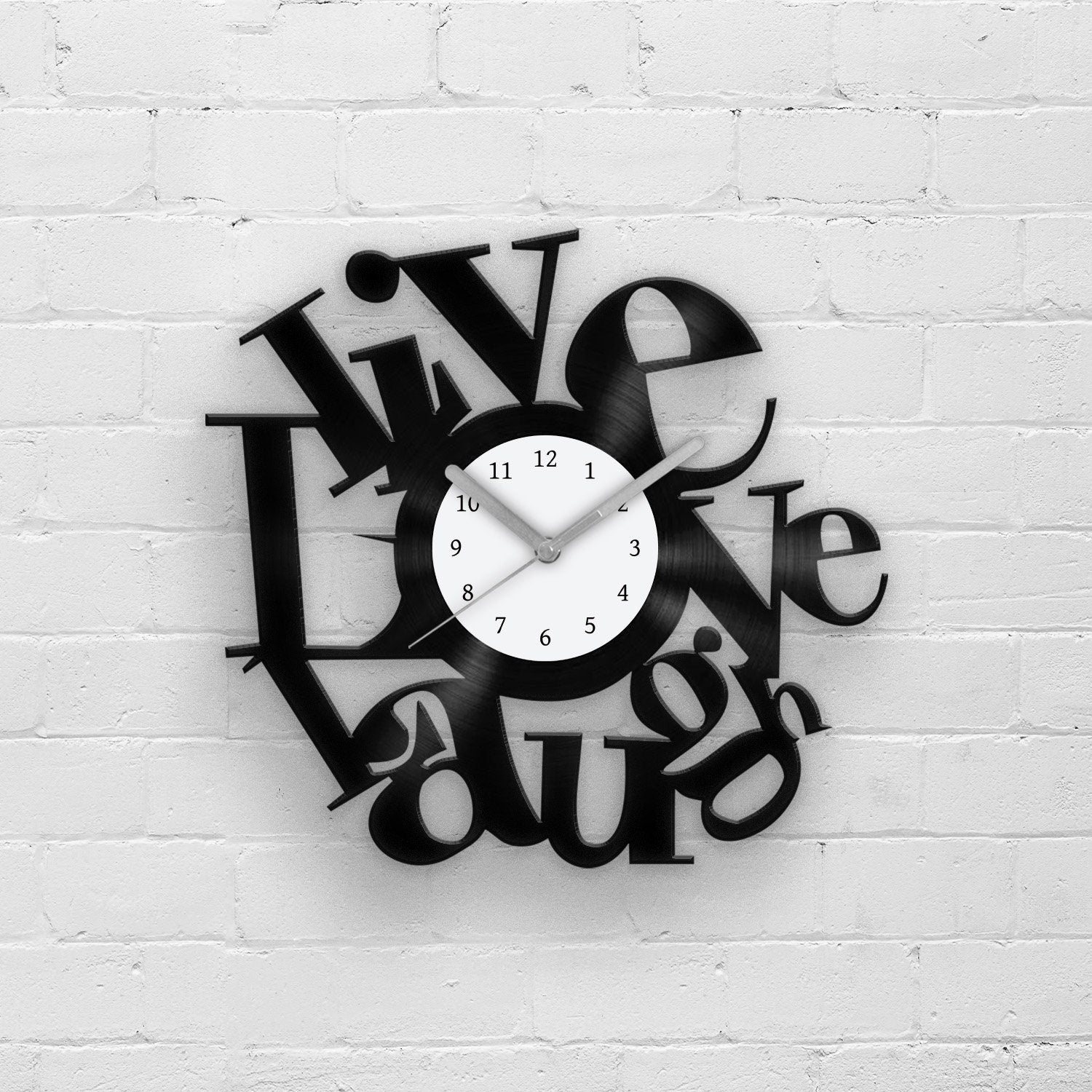 Vinyl Record Wall Clock | LIVE - LOVE - LAUGH