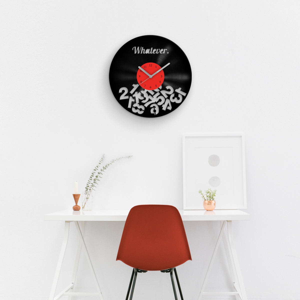 WHATEVER QUOTE - Vinyl Record Wall Clock
