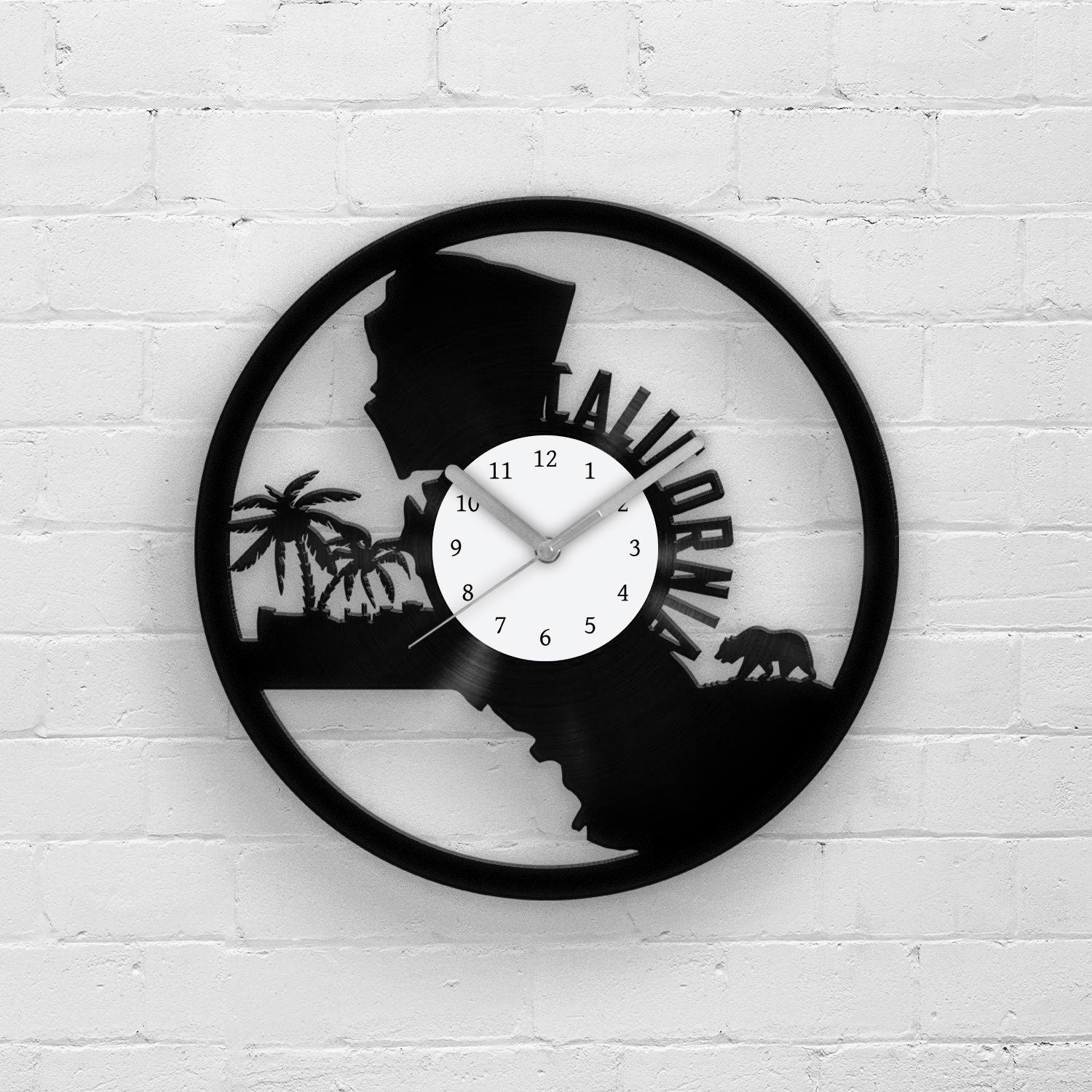 CALIFORNIA STATE MAP - Vinyl Record Wall Clock