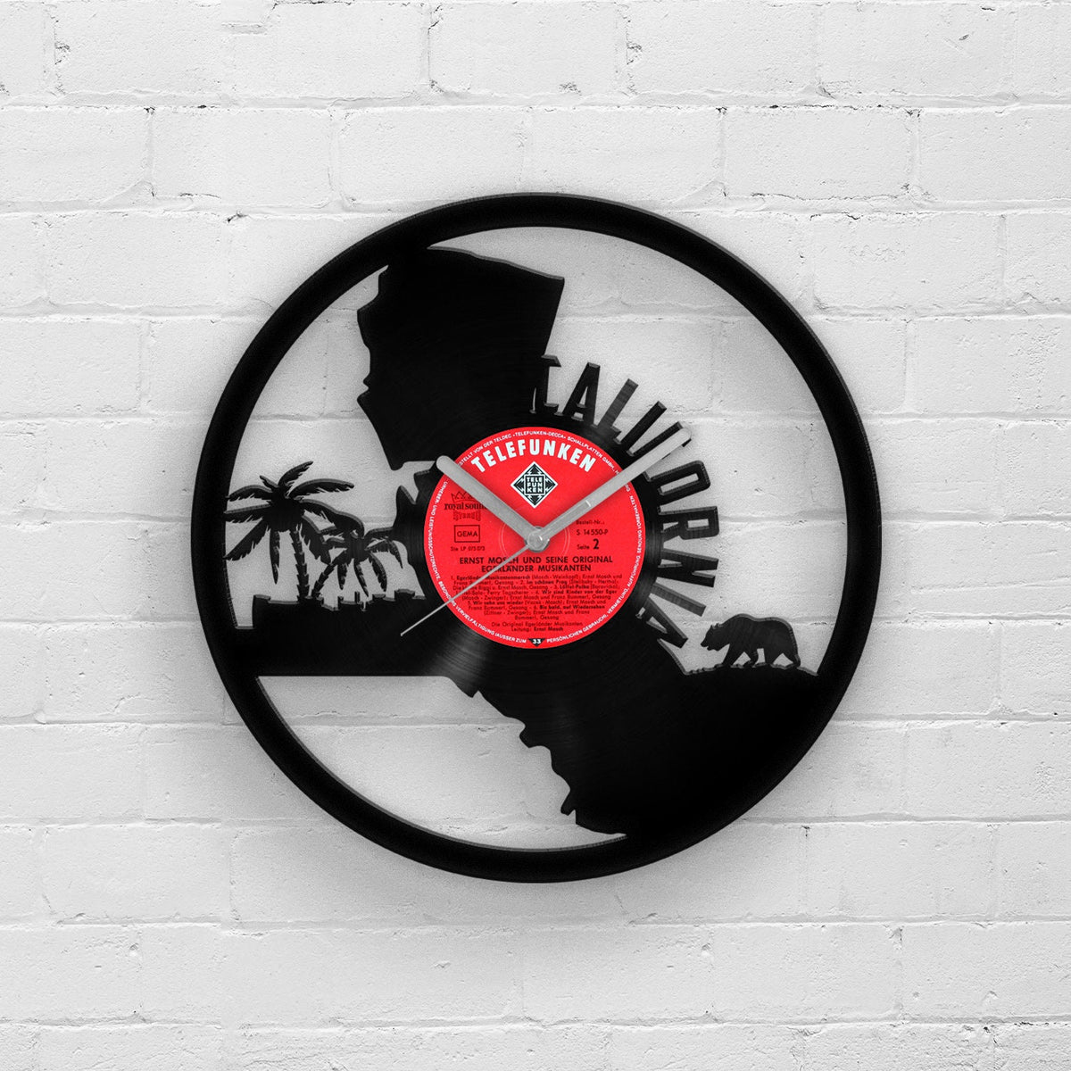 CALIFORNIA STATE MAP - Vinyl Record Wall Clock