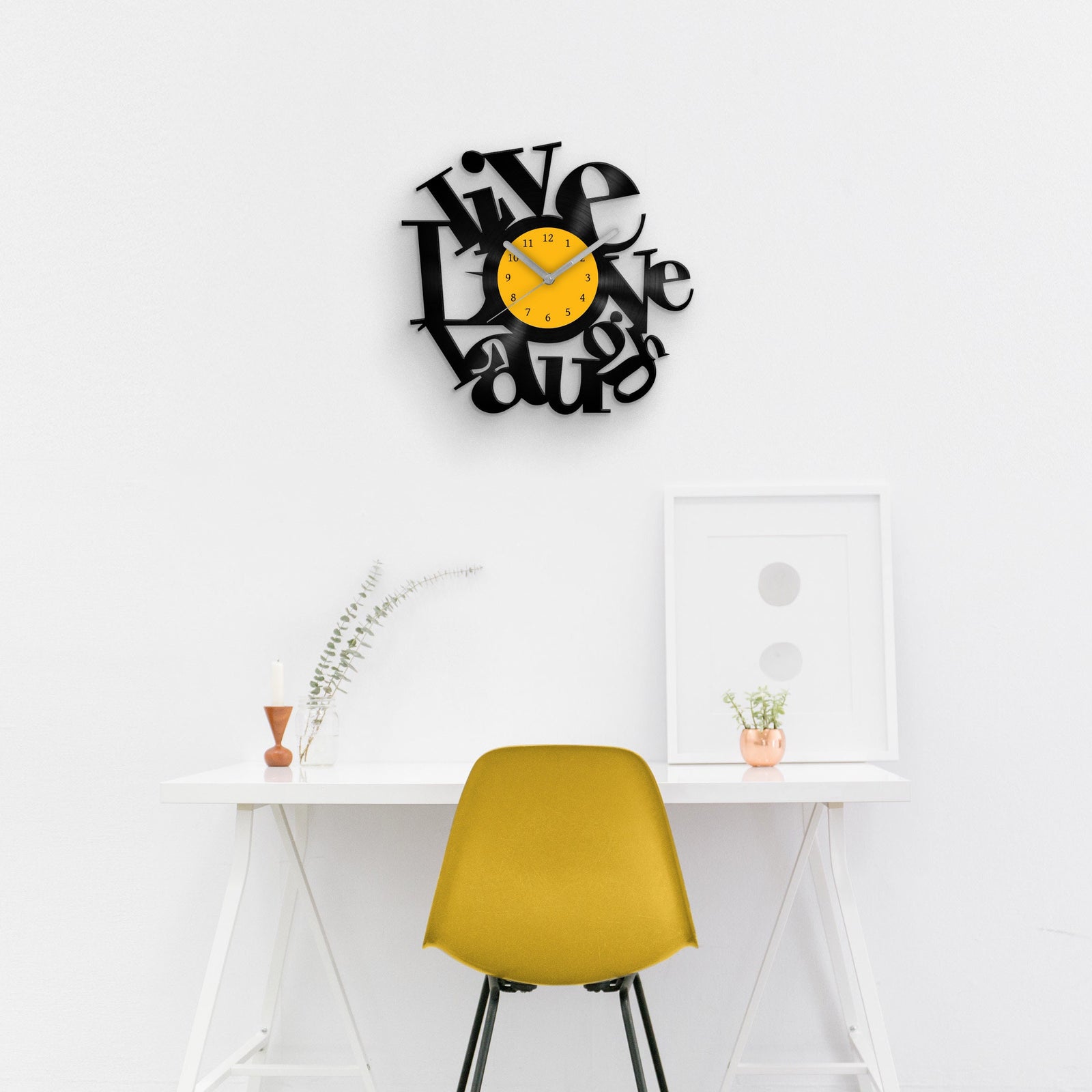 Vinyl Record Wall Clock | LIVE - LOVE - LAUGH