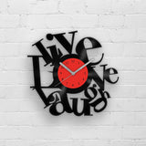 Vinyl Record Wall Clock | LIVE - LOVE - LAUGH