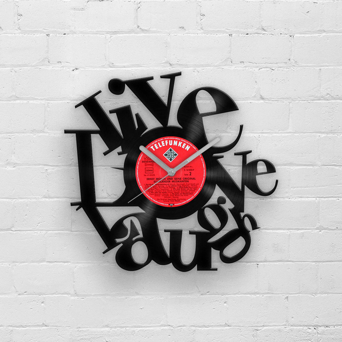 Vinyl Record Wall Clock | LIVE - LOVE - LAUGH