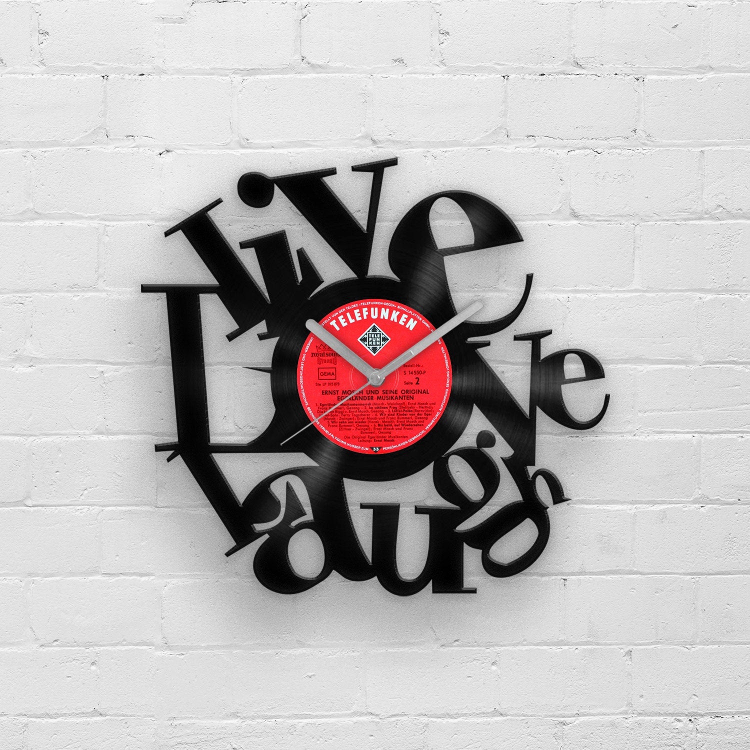 Vinyl Record Wall Clock | LIVE - LOVE - LAUGH