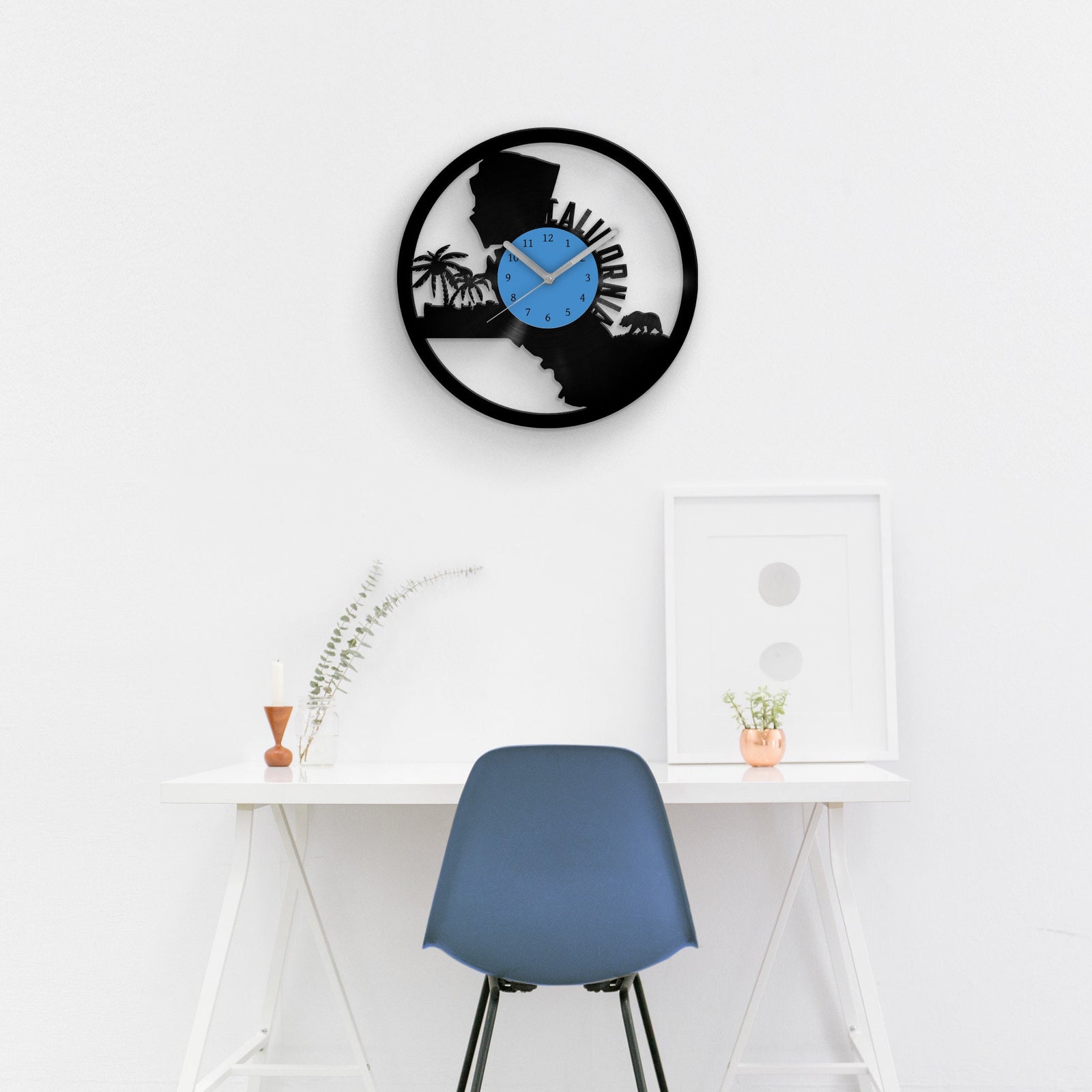CALIFORNIA STATE MAP - Vinyl Record Wall Clock