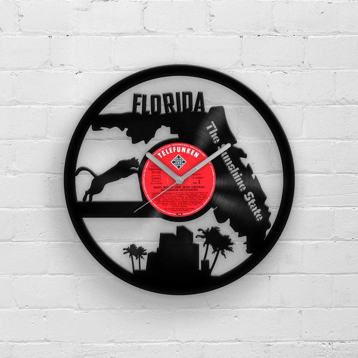 FLORIDA STATE - Vinyl Record Wall Clock