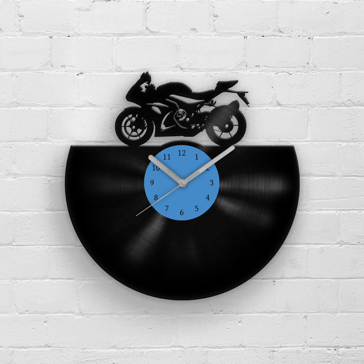 SPORT BIKE SILHOUETTE - Vinyl Record Wall Clock