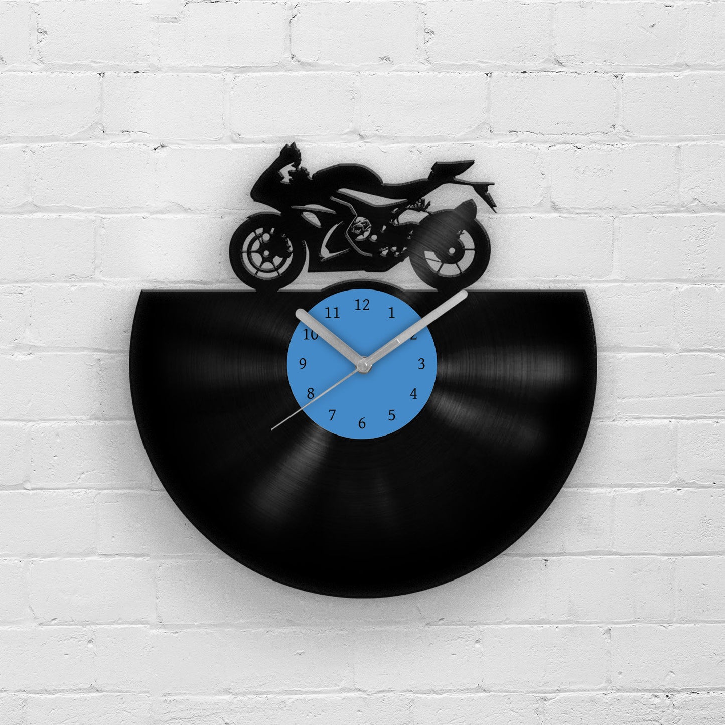 SPORT BIKE SILHOUETTE - Vinyl Record Wall Clock
