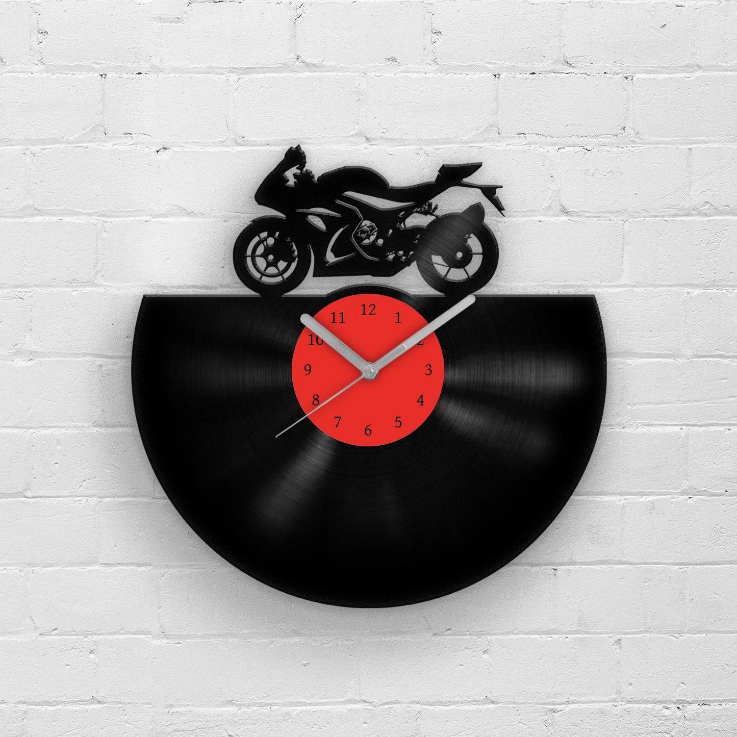 SPORT BIKE SILHOUETTE - Vinyl Record Wall Clock