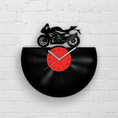 SPORT BIKE SILHOUETTE - Vinyl Record Wall Clock