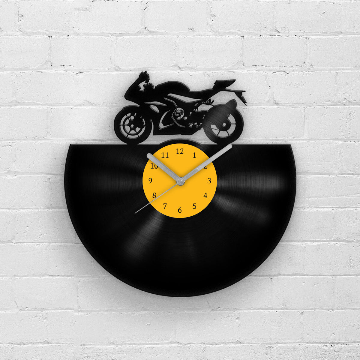 SPORT BIKE SILHOUETTE - Vinyl Record Wall Clock