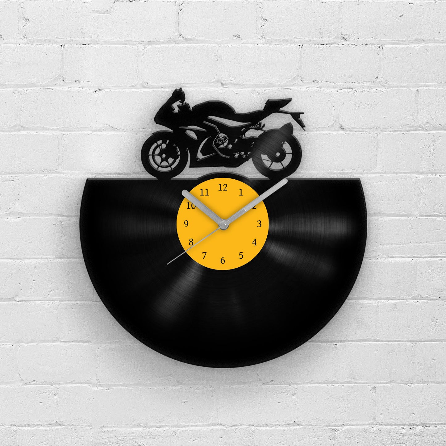SPORT BIKE SILHOUETTE - Vinyl Record Wall Clock