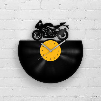 SPORT BIKE SILHOUETTE - Vinyl Record Wall Clock