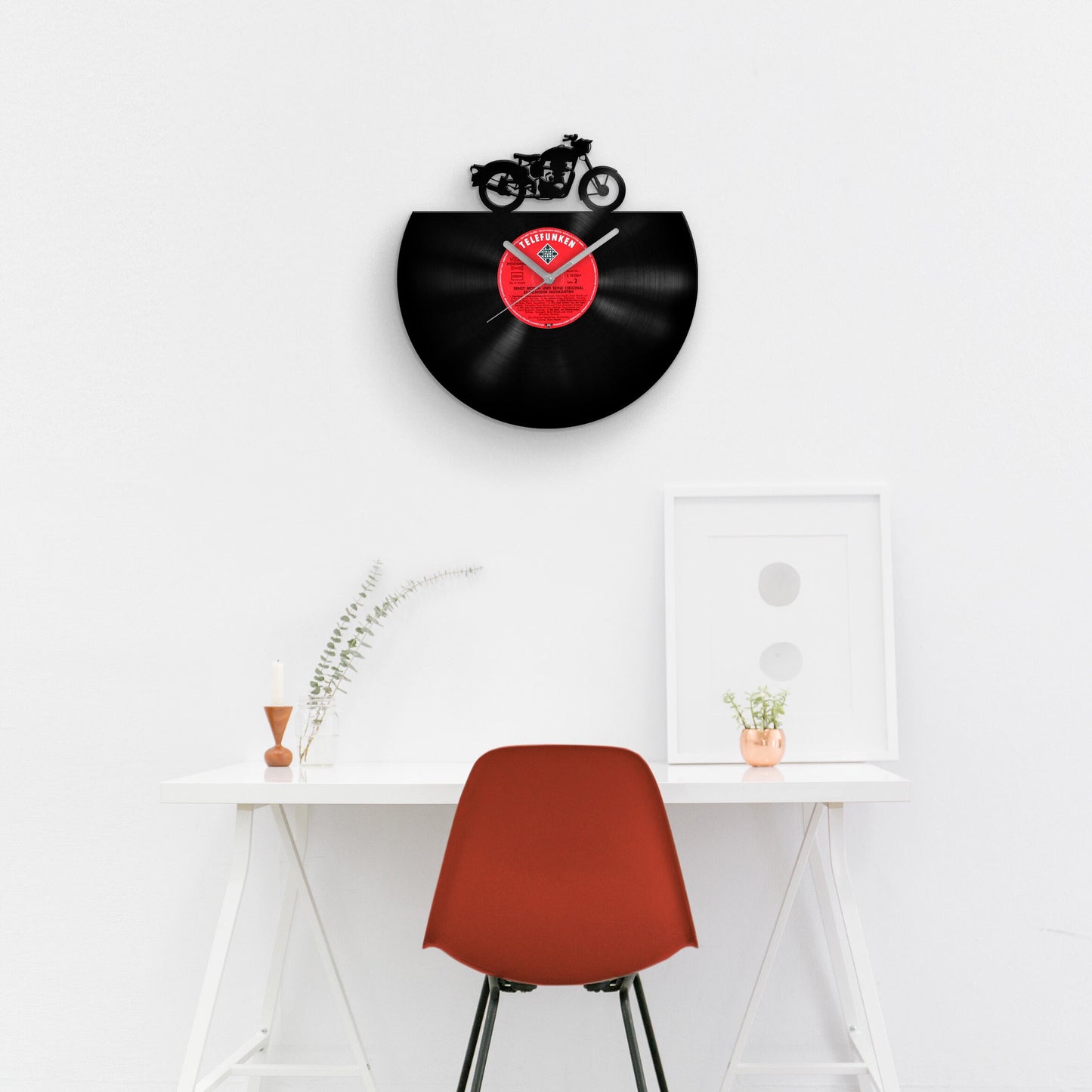 CLASSIC MOTORBIKE - Vinyl Record Wall Clock