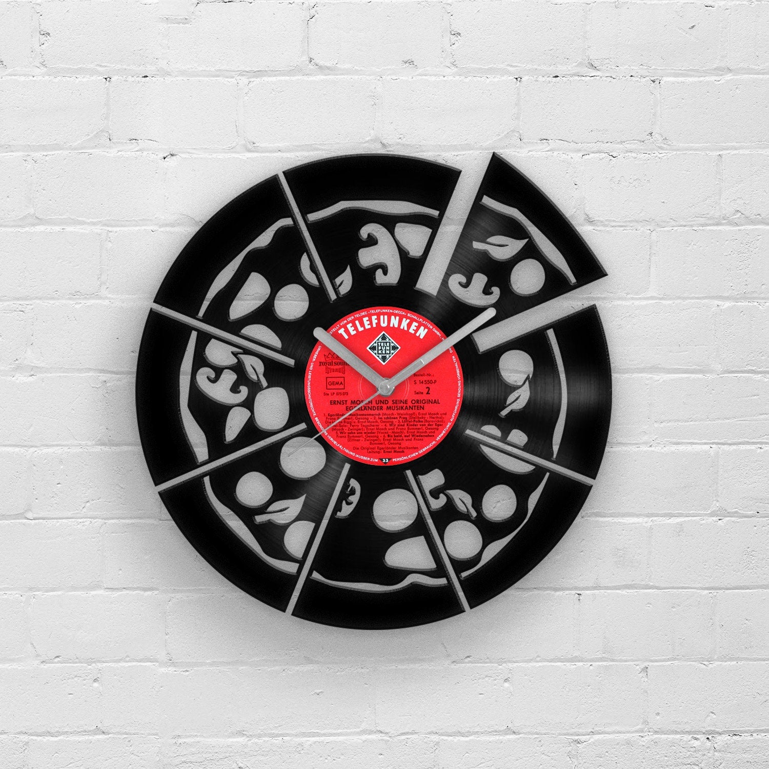 PIZZA LOVER GIFT - Vinyl Record Clock