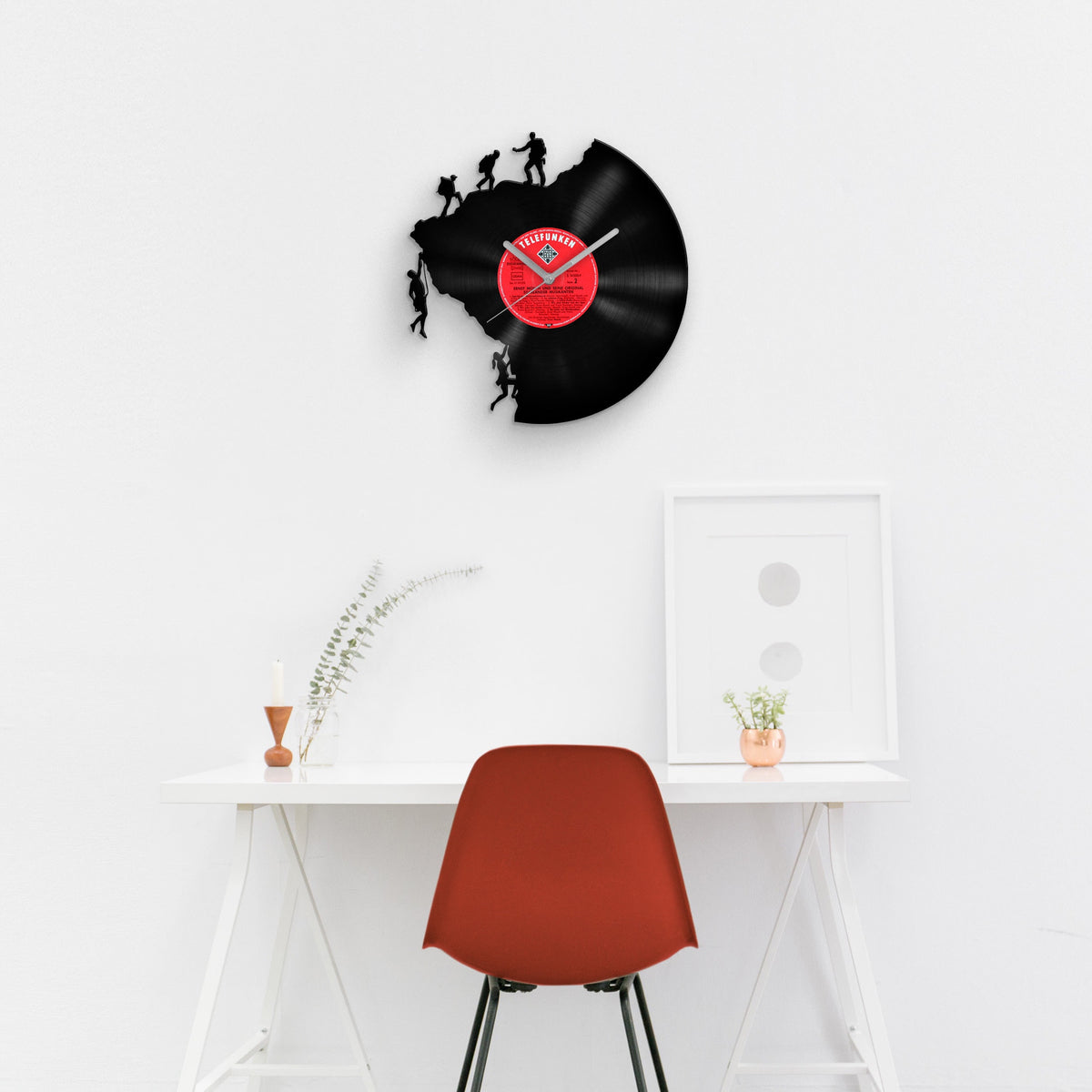 CLIMBING MEN - Vinyl Record Wall Clock