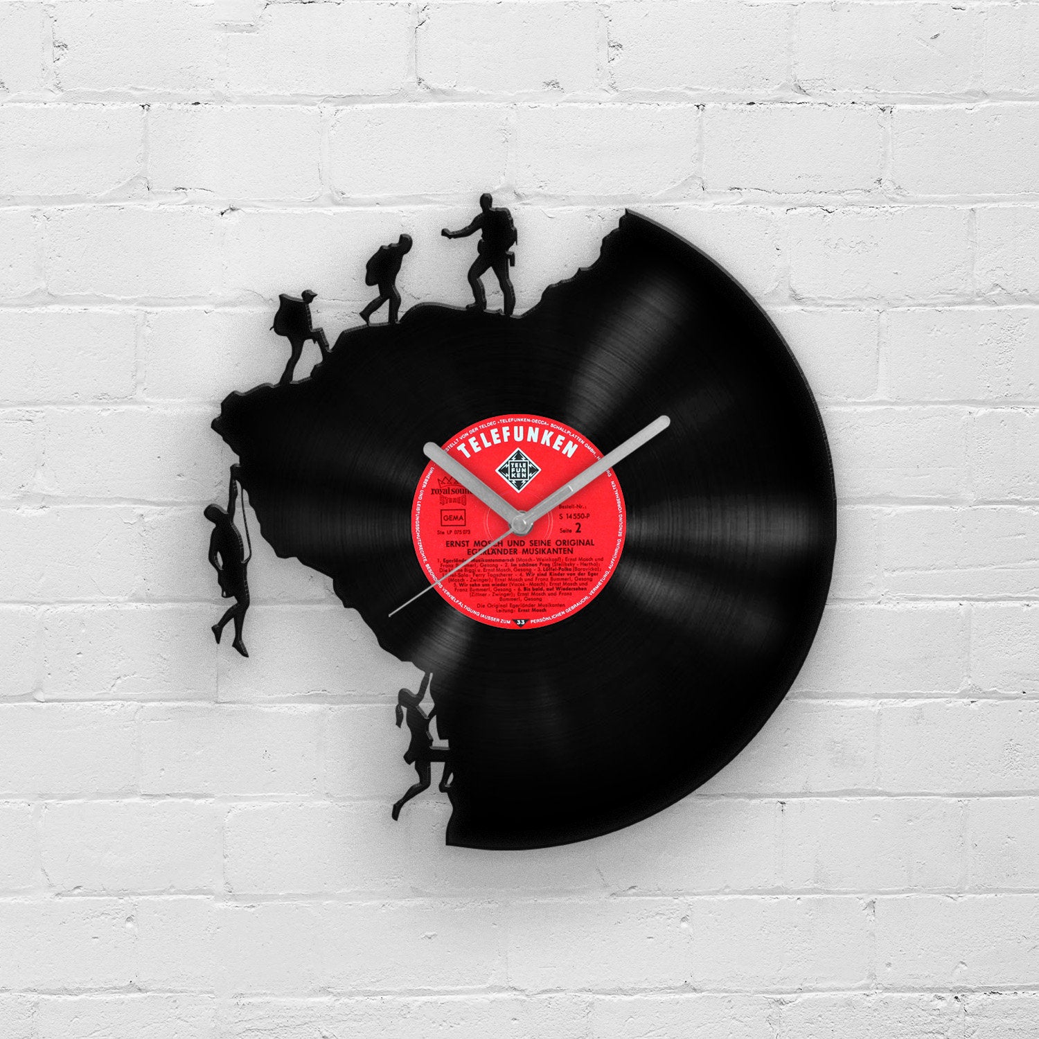 CLIMBING MEN - Vinyl Record Wall Clock