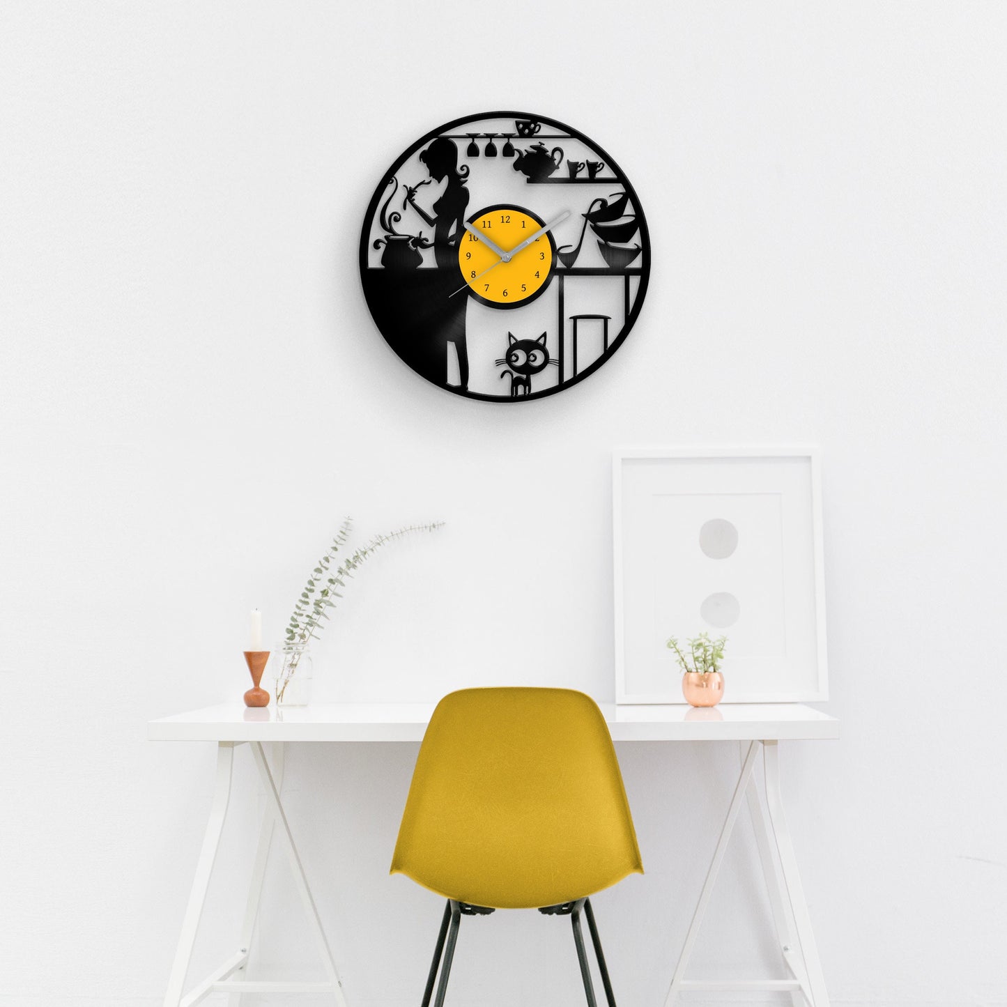 COZY KITCHEN - Vinyl Record Wall Clock