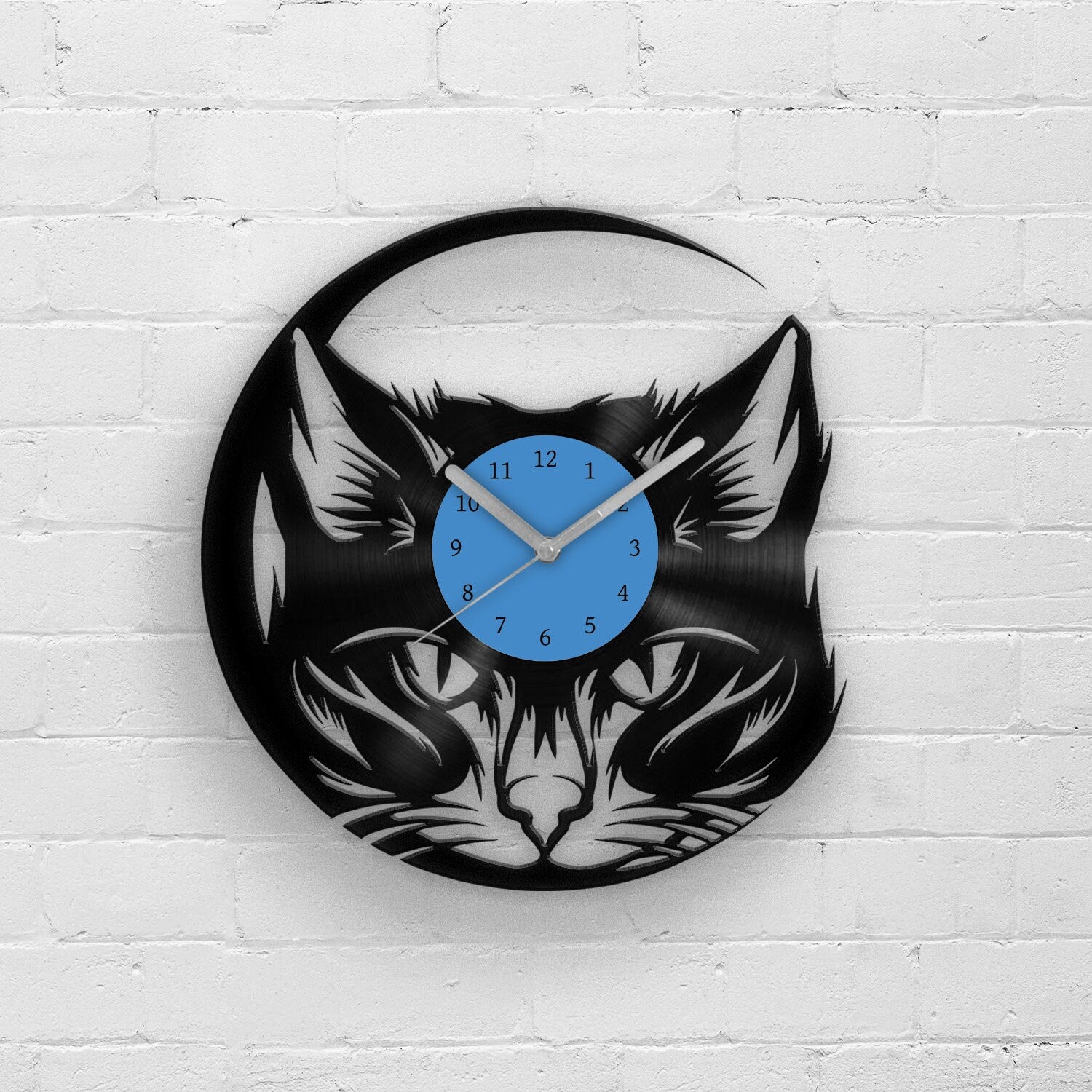 CAT LOVER GIFT - CAT PORTRAIT - Vinyl Record Wall Clock 