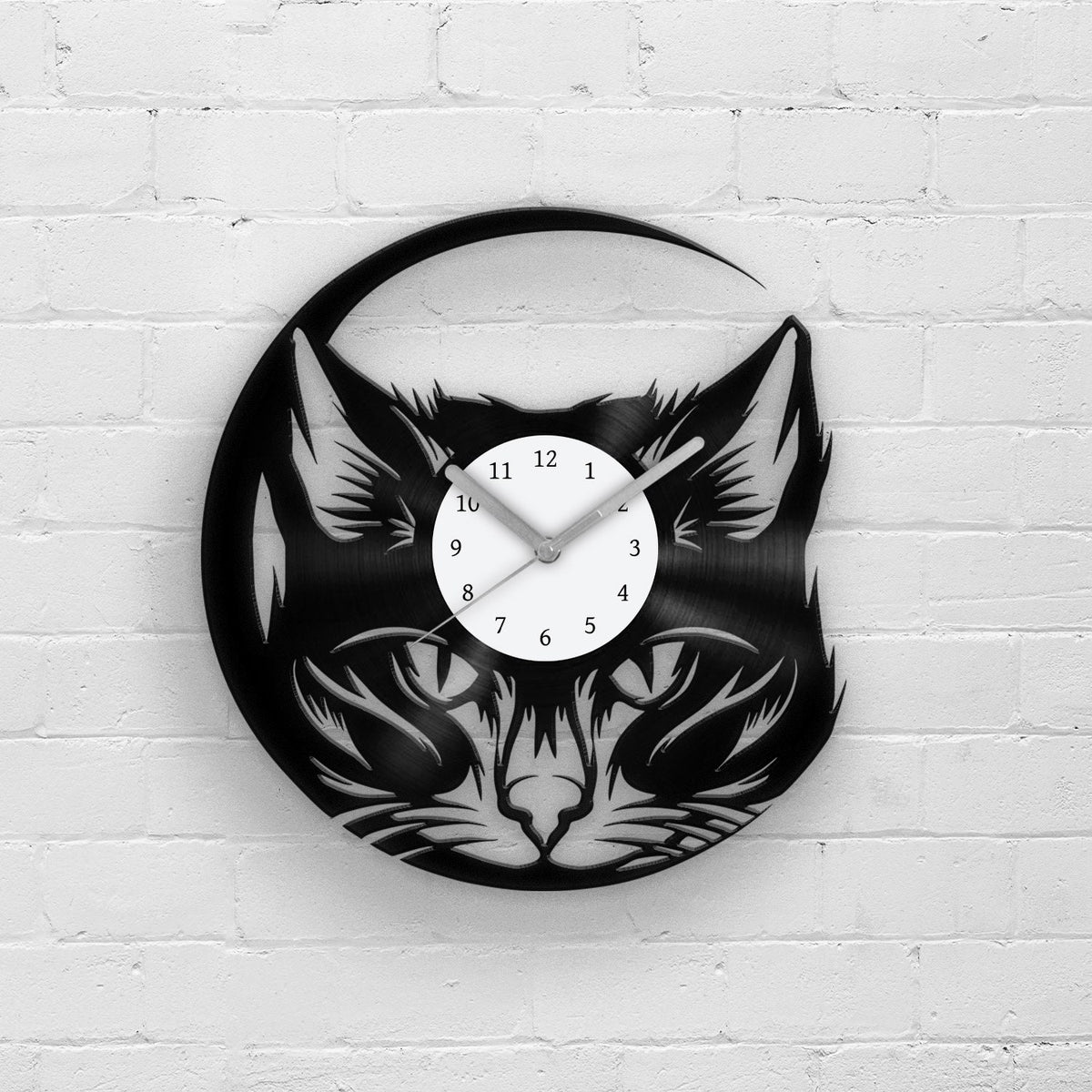CAT LOVER GIFT - CAT PORTRAIT - Vinyl Record Wall Clock "12