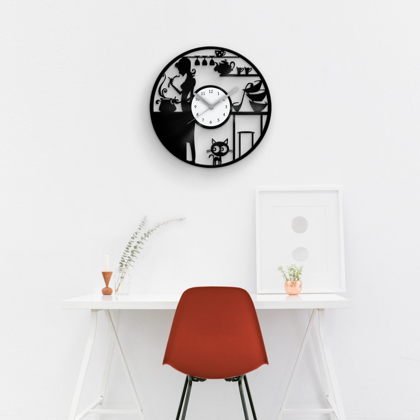 COZY KITCHEN - Vinyl Record Wall Clock