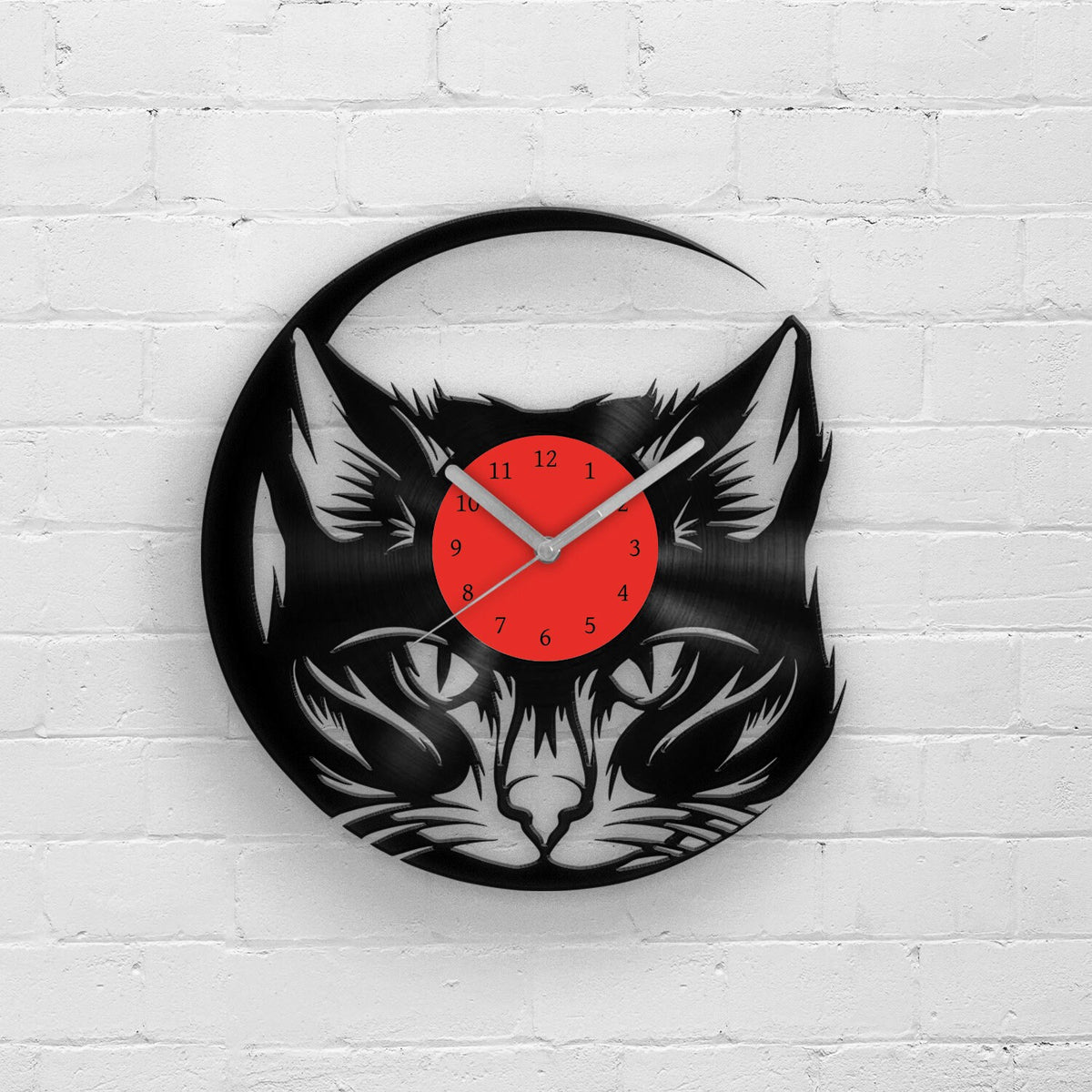 CAT LOVER GIFT - CAT PORTRAIT - Vinyl Record Wall Clock "12
