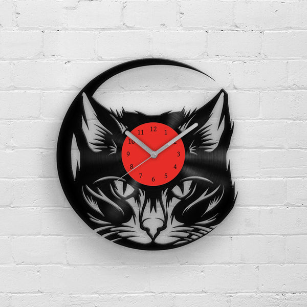 CAT LOVER GIFT - CAT PORTRAIT - Vinyl Record Wall Clock "12
