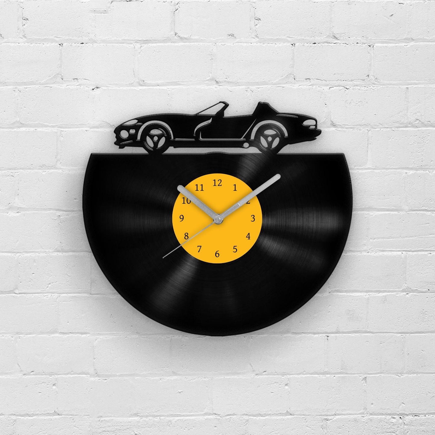 RETRO CAR SILHOUETTE - Vinyl Record Wall Clock 12"