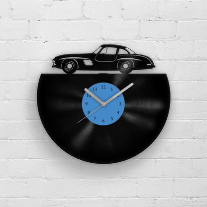 CLASSIC CAR SILHOUETTE - Vinyl Record Wall Clock