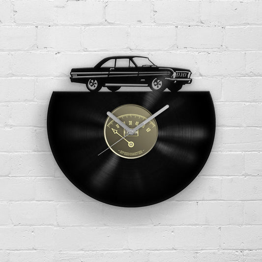 CLASSIC CAR SILHOUETTE - vinyl record clock