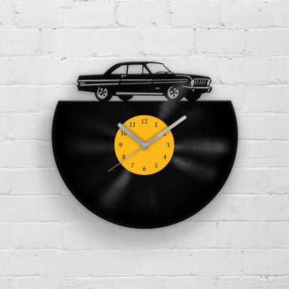 CLASSIC CAR SILHOUETTE - vinyl record clock