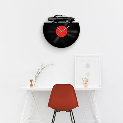 CLASSIC CAR SILHOUETTE - vinyl record clock