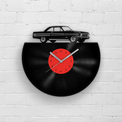 CLASSIC CAR SILHOUETTE - vinyl record clock